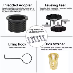 Drain de douche linéaire en acier inoxydable SUS 304 avec insert en carrelage Watermark australien, long drain de douche pour salle de bain - Product Image 2