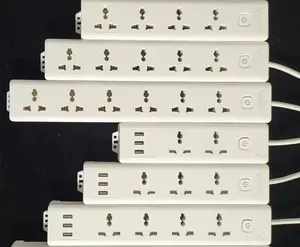 Cabo de extensão de tiras de energia soquete universal para tomadas CA e portas de carregamento USB aprovadas pela CE