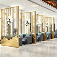 Paravent décoratif Art Déco en acier inoxydable découpé au laser sur mesure, séparateur de pièce pour hall d'hôtel de luxe, décoration intérieure