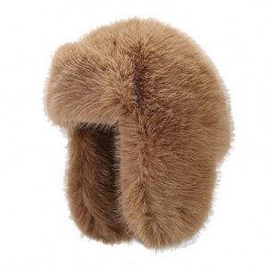 New <b>Winter</b> Lei Feng Ski <b>Hat</b> Plush Warm Ear Cap Soft Waxy Mink Wool Thickened Travel Digital Printing Custom Color Logo Unisex - Product Image 5