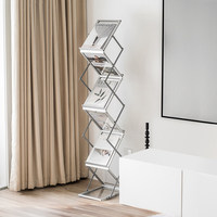 Présentoir de sol réglable en hauteur en alliage d'aluminium A4 pour magazines, utilisation en exposition, support pour albums et données, 5,5 kg