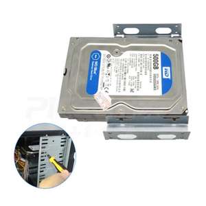 1 Pasang Braket HDD 3.5 Inch, Adaptor Floppy, Caddy Bay Hard Drive untuk SSD M.<span class=keywords><strong>2</strong></span>, Dudukan HDD 3.5 ke 5.25, Konversi Rangka Galvanis - Product Image 5