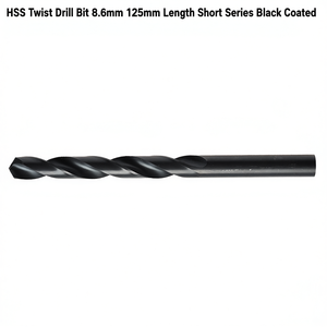 Broca Helicoidal HSS de 8.6 mm, 125 mm de Longitud, Serie Corta, Recubrimiento Negro - Product Image 2
