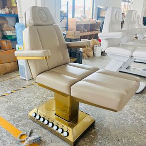 Lit <span class=keywords><strong>de</strong></span> <span class=keywords><strong>massage</strong></span> électrique <span class=keywords><strong>de</strong></span> luxe avec base en métal doré, 4 moteurs et commande au pied, idéal <span class=keywords><strong>pour</strong></span> salon <span class=keywords><strong>de</strong></span> beauté - Offre spéciale - Product Image 5