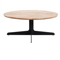 Ensemble de tables basses modernes en bois de manguier léger et métal, base en métal, meubles de salon minimalistes faits à la main