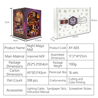 Kit de bricolage maison miniature en bois 3D Y-TOP Series Magic Mall avec système d'éclairage LED, insert pour niche à livres, vente chaude