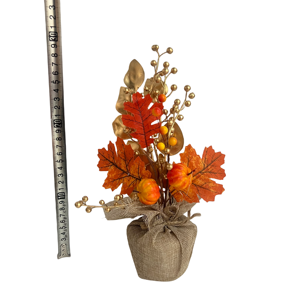 2024 mùa thu lá cây cảnh chậu cây nhỏ hoa nhựa cây nhân tạo trong chậu đồ trang trí bàn nhà trang trí sân vườn - Product Image 4