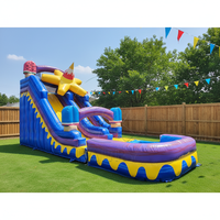 Toboggan aquatique gonflable commercial personnalisé en PVC irisé pour desserts, avec souffleur, pour locations de fêtes, château gonflable, toboggan de piscine gonflable