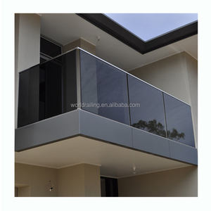 L קל להתקין שחור אלומיניום u ערוץ זכוכית מעקה מודרני זכוכית מסגרת מרפסת מעקה - Product Image 5