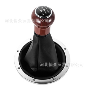 Volkswagen Car Gear <b>Knob</b> 5-Speed Wood Grain Black Leather <b>Shift</b> <b>Knob</b> Manual Transmission Accessory - Product Image 5