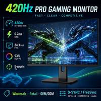 Moniteur de jeu OEM 420Hz 24,1 pouces FHD 0,2 ms 93% DCI-P3, écran Esports sous marque privée pour les distributeurs de marques
