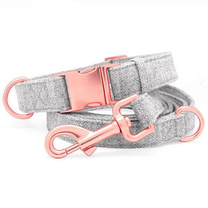 Ordini all'ingrosso personalizzati in tessuto di maglia traspirante in oro rosa morbido imbottito collare per cani e guinzaglio Set - Product Image 2