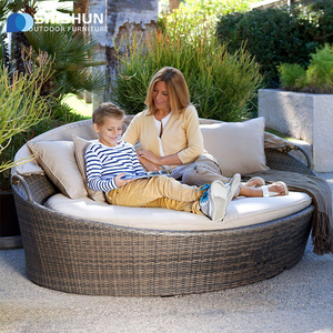 Balcon <span class=keywords><strong>de</strong></span> loisirs canne <span class=keywords><strong>de</strong></span> jardin canapé <span class=keywords><strong>de</strong></span> bronzage extérieur salon <span class=keywords><strong>de</strong></span> <span class=keywords><strong>soleil</strong></span> lit rond et <span class=keywords><strong>auvent</strong></span> - Product Image 2