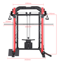 Smith Machine Entraîneur complet Équipement de gymnastique à domicile Support de squat commercial Multifonctionnel Poitrine Fly Machine Câble Crossover