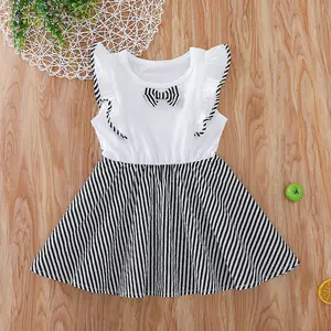 Hot china products wholesale high quality design novel fashion sleeveless girls summer clothing set dress