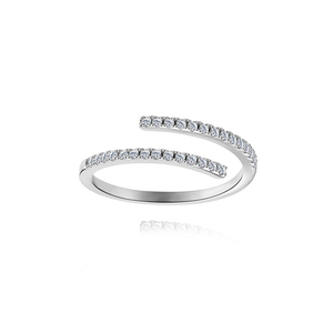 CANNER S925 <b>Sterling</b> <b>Silver</b> Moissanite Open <b>Ring</b> for Women, <b>Adjustable</b> Luxury Sparkling Engagement Statement Jewelry - Product Image 1