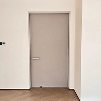Porte intérieure de bureau en bois avec cadre en aluminium, insonorisée, design moderne, gain de place, porte de cloison pour bâtiment commercial