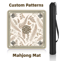 Tapis de Mahjong pliable personnalisé avec logo, en néoprène bleu, style chinoiserie, pour table de poker flottante américaine, vente en gros