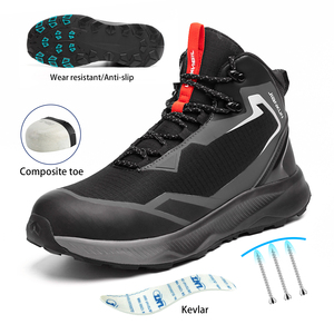JIANKUN CE + UKCA + ATSM certificat anti-dérapant/crevaison/smash/impact acier orteil respirant acier orteil chaussures de sécurité de protection - Product Image 3