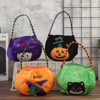 Sacs de bonbons d'Halloween transfrontaliers, décorations, sacs cadeaux pour enfants de maternelle, accessoires de scène en tissu en forme de citrouille