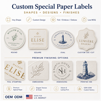 Étiquettes en papier personnalisées, gaufrées, avec logo texturé en feuille d'aluminium pour emballages cadeaux, bougies, café, OEM ODM