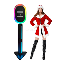 Photomaton portable pour iPad avec support lumineux RGB et base triangulaire pour événements