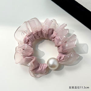 Diadema Elástica Coreana con Perlas y Encaje Negro, Accesorios para el Cabello para Mujer - Product Image 6