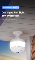Caméra de sécurité intérieure V380pro 3MP E27 avec ampoule, capteur CMOS panoramique/inclinaison, Wi-Fi, détection humaine, alarme, audio bidirectionnel et vision nocturne