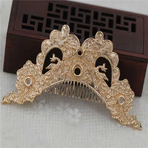 <span class=keywords><strong>Peigne</strong></span> couronne en cuivre coulé doré 98*41MM, gravé à la main, pour bricolage, avec motif lune dorée, matériel <span class=keywords><strong>de</strong></span> pêche - Product Image 5