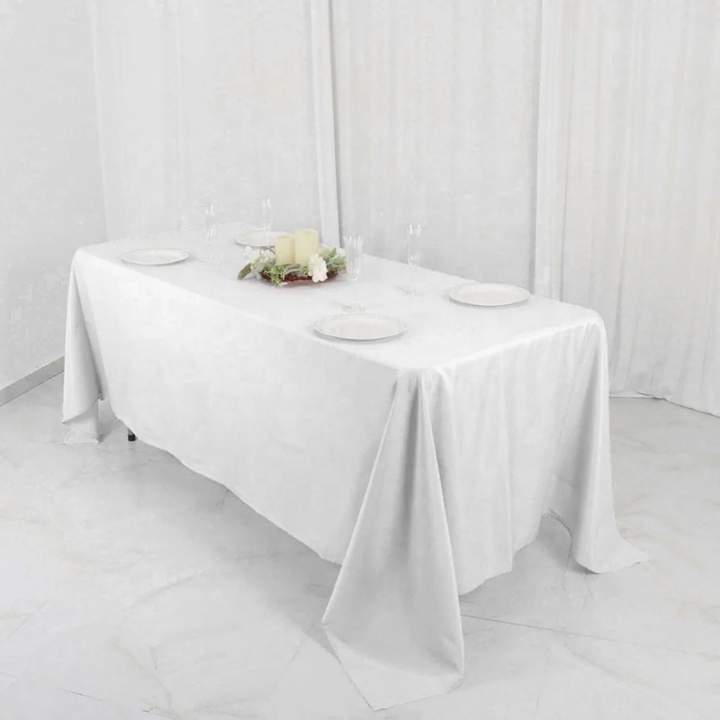 Custom Polyester Table Cloth White Premium
