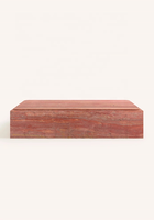 Calcutta moderne marbre italien luxe faible hauteur cube bloc Calacatta Viola table basse carrée socle en marbre Table de centre de table