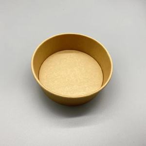 Custom Design Gold Foil Food Grade Disposable Kraft <b>Paper</b> Round Salad Bowl Lid Waterproof Leakproof for Fast Food Sushi Sandwich - Product Image 3