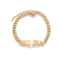 Offre Spéciale nouvelle innovation Bracelet de manchette personnalisé en acier inoxydable plaqué or 18 carats pour femmes Bracelets personnalisés