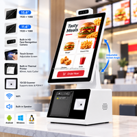 Sistem POS Mini Touch All-in-One WUXIN 11.6/15.6 I5 I7 RK3588 64G dengan Stand Kios untuk Mal, SIM 4G, RFID 1/2D, NFC, MSR
