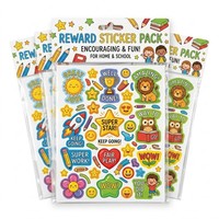 Lot de feuilles d'autocollants personnalisés écologiques prédécoupés pour activités de récompense éducatives et ludiques préscolaires