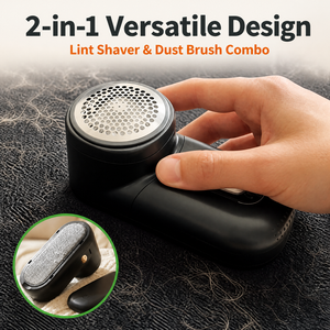 ZES Éliminateur de peluches 2-en-1 avec brosse à poussière, rasoir à tissus rechargeable, 6 lames en acier, anti-bouloches pour vêtements, chargement USB, vente en gros - Product Image 1