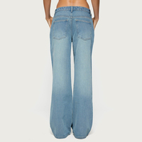 Jeans de Mujer de Alta Gama Estilo Y2K, Corte Holgado, Azul Medio/Azul Claro, para Primavera/Verano 2026, Cintura Baja, Pierna Recta