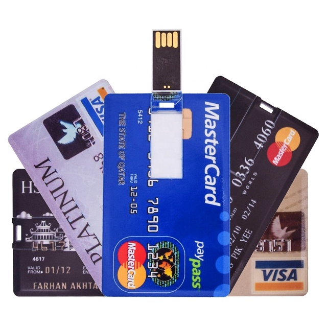 Wholesale New Promotional Gift Credit Card USB Flash Drive 2GB-128GB Custom Business Card Plastic USB Stick