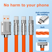 Cable de carga rápida USB triple de 120W 3 en 1 Carga DE DATOS USB Carga rápida universal de alta velocidad para todos los dispositivos