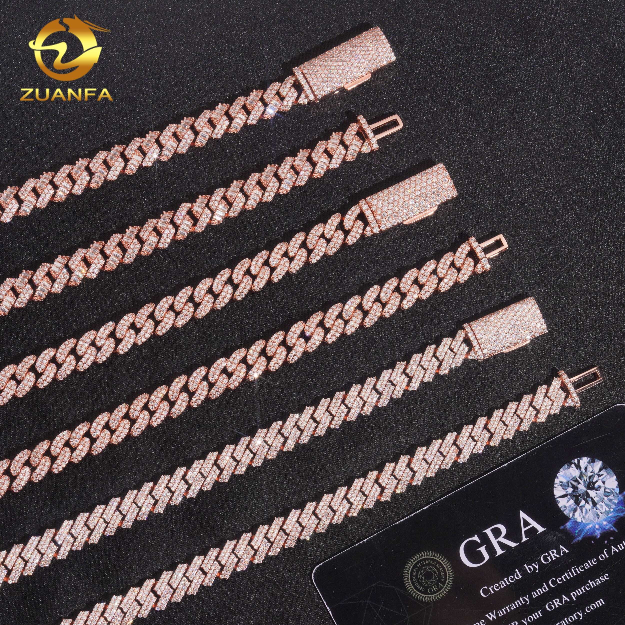 moissanite cuban rose gold