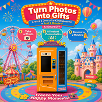 Distributeur automatique de pièces commémoratives personnalisées avec impression UV par IA, distributeur automatique de souvenirs sans personnel pour les zones touristiques