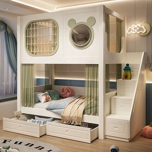 <span class=keywords><strong>Lit</strong></span> superposé artisanal en <span class=keywords><strong>bois</strong></span> <span class=keywords><strong>massif</strong></span> avec toboggan d'aventure et marches multi-tiroirs – Mobilier de chambre <span class=keywords><strong>junior</strong></span> pour chambre d'enfant haut de gamme - Product Image 6