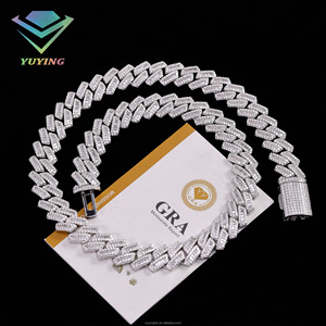 Cadena cubana baguette de 13 mm con diamantes de moissanita VVS, diseño de moda, pasa el test de diamantes, chapado en oro sobre plata de ley 925, estilo hip hop para hombre. - Product Image 4