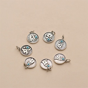 Custom Logo Design Tengyue Brand Antique Silver Plated Brass Pendant Charms <strong>Wholesale</strong> Customized <strong>Jewelry</strong> Making <strong>Supplies</strong> - Product Image 4