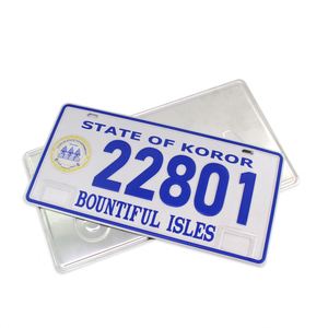 Nouvelle plaque d'immatriculation de voiture décorative en aluminium de style européen américain avec design personnalisé en relief - Product Image 5