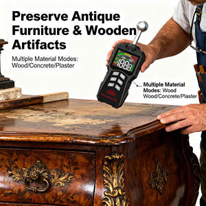 デジタル木材水分計プロフェッショナル木材湿気テスターハンドヘルド湿度計木材検出器 HD LCD 付き - Product Image 4