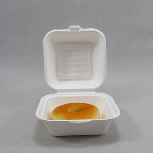 Biodegradable Sugarcane Bagasse 6x6 inch Hamburger Box