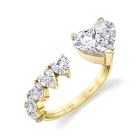 Bague d'éternité en argent sterling Gemnel avec cœur en moissanite classique, en vermeil doré de luxe de 925 microns, 0.5