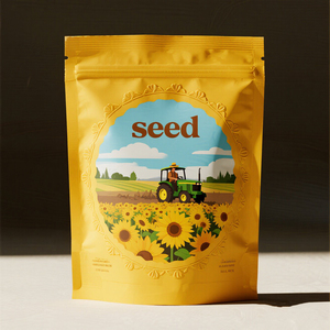 Bolsa de plástico impresa personalizada para comida, cremallera, lino, calabaza, sésamo, semillas de chía, bolsa de embalaje con logotipo - Product Image 2