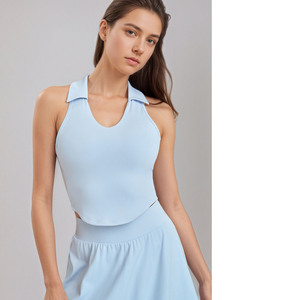 Ensemble jupe plissée gonflée d'été pour femmes Badminton Golf Tennis Wear Outfit 2 Piece Inside Pockets Quick Dry Girl Tennis Skirts Set - Product Image 2